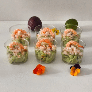 verrines exotiques avocat crevettes